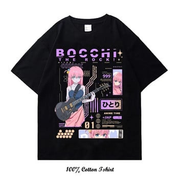 BOCCHI THE ROCK Μπλουζάκι Vintage Harajuku Anime T Μπλουζάκι Streetwear Κοντομάνικο Μόδα Βαμβακερό συν μέγεθος Βαμβακερό μπλουζάκι Ανδρικό