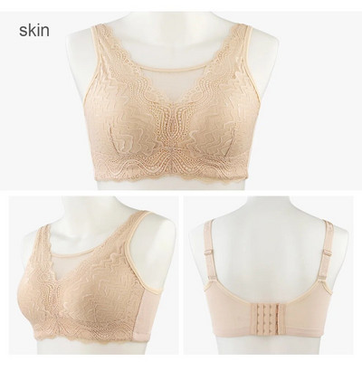 2076 New Breast Surgery Mežģīnes muguras krūts vēža slimniekiem ar silikona polsterējumu bez tērauda gredzena