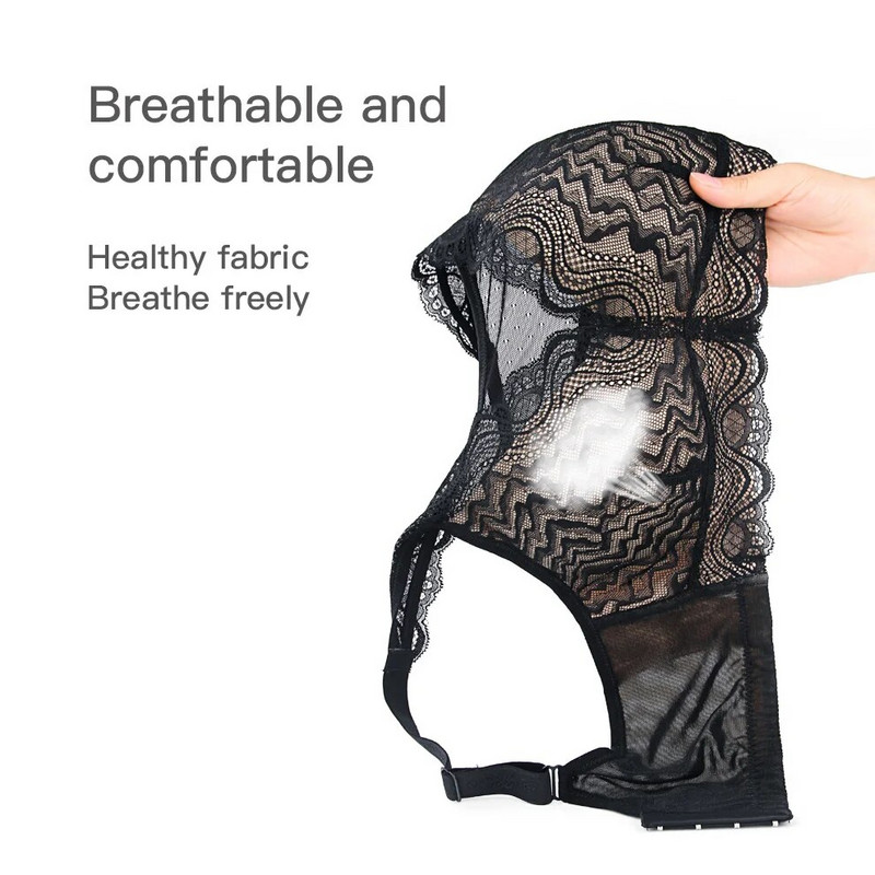 2076 New Breast Surgery Mežģīnes muguras krūts vēža slimniekiem ar silikona polsterējumu bez tērauda gredzena