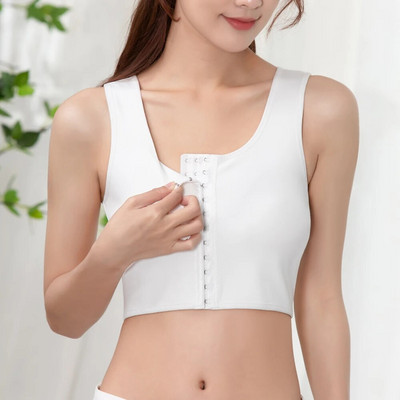 MISTHIN Vezivo za grudi Lezbijski tomboy Bešavni ženski grudnjak bez rukava Donje rublje Korzet s patentnim zatvaračem Ravni prsluk za oblikovanje veće veličine