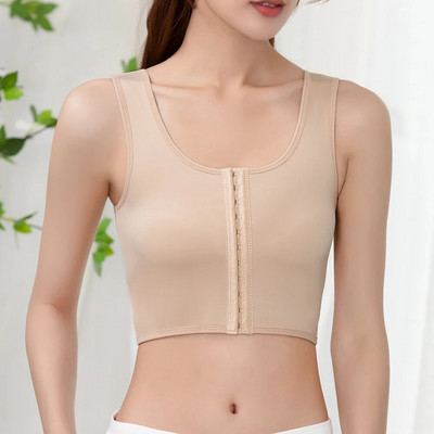 MISTHIN Vezivo za grudi Lezbijski tomboy Bešavni ženski grudnjak bez rukava Donje rublje Korzet s patentnim zatvaračem Ravni prsluk za oblikovanje veće veličine