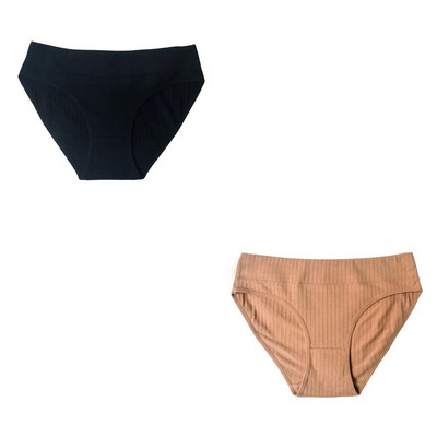 2 ΤΕΜ/Σετ Βαμβακερά εσώρουχα Γυναικεία εσώρουχα χωρίς ραφή με χαμηλή μέση μονόχρωμα άνετα αναπνέοντα σλιπ Σέξι εσώρουχα M-XL Intimates
