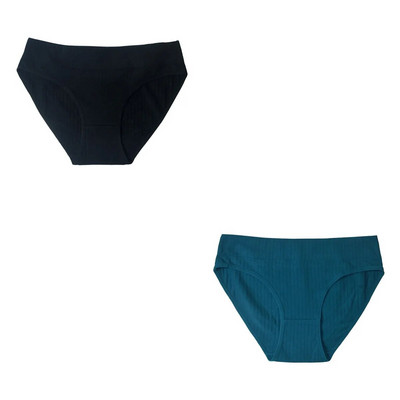 2 ΤΕΜ/Σετ Βαμβακερά εσώρουχα Γυναικεία εσώρουχα χωρίς ραφή με χαμηλή μέση μονόχρωμα άνετα αναπνέοντα σλιπ Σέξι εσώρουχα M-XL Intimates