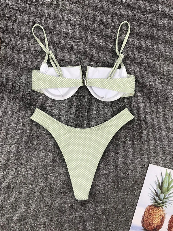 Novi seksi bikini kupaći kostim s V izrezom Ženski dvodijelni kupaći kostim Push up bikini set Brazilski kupaći kostim Odjeća za plažu Kupaći kostim
