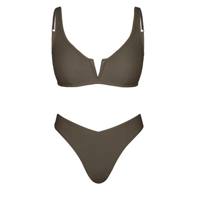 CUPSHE V-Wire Bikini kompleti srednjeg struka V-Cut Ženski kupaći kostim Seksi dvodijelni kupaći kostim s visokim krojem za plažu 2024.