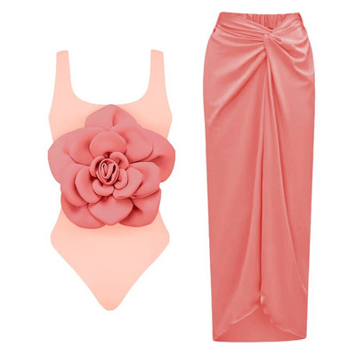 2024-es újdonság 2 részes egyrészes fürdőruha fedővel Szexi női push up fürdőruhák, virágos fodros brazil biquini