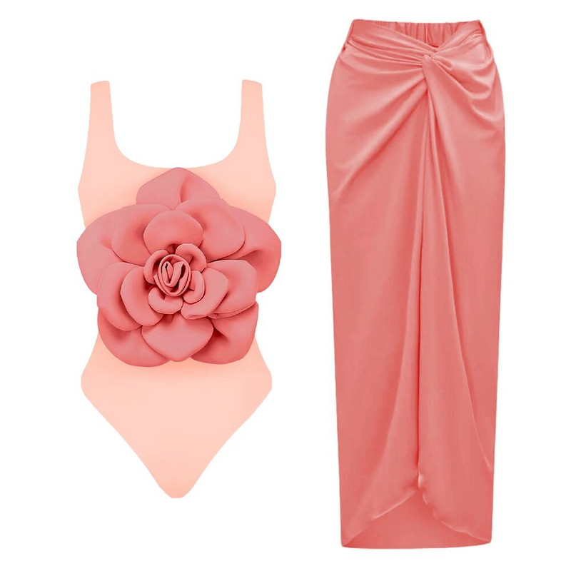 2024-es újdonság 2 részes egyrészes fürdőruha fedővel Szexi női push up fürdőruhák, virágos fodros brazil biquini