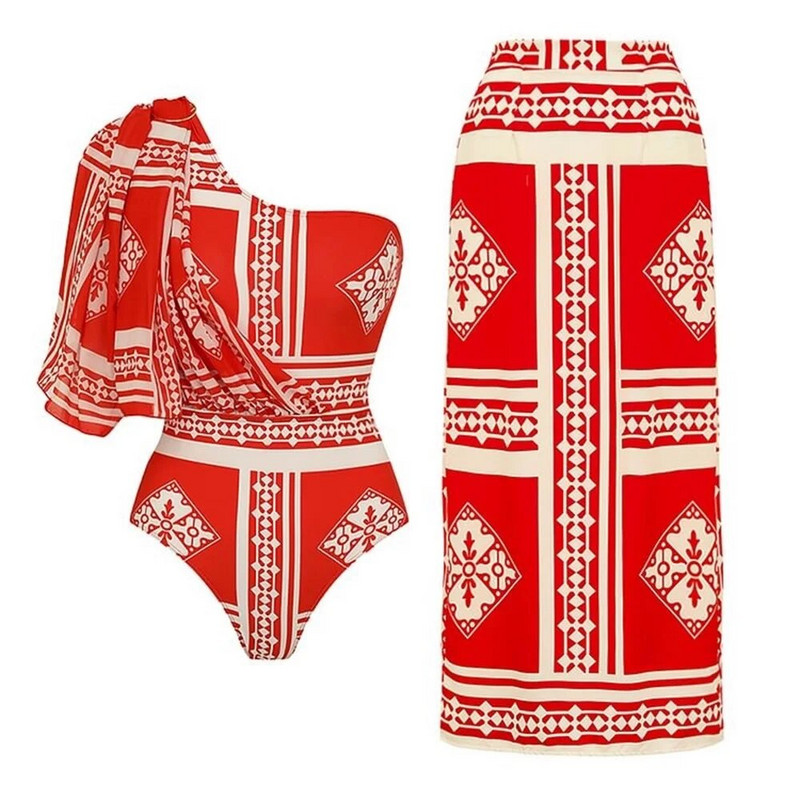 2024-es újdonság 2 részes egyrészes fürdőruha fedővel Szexi női push up fürdőruhák, virágos fodros brazil biquini