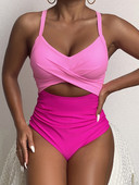 Jednodijelni kupaći kostim 2024. Novi jednobojni kupaći kostim s remenom Ženski izdubljeni seksi bodi monokini Ljetni kupaći kostim za plažu za žene