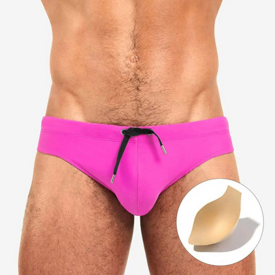 Muške gaćice za kupanje, kratke hlače za plažu, bermude za kupanje, niskog struka, seksi daska za surfanje, jednobojni kupaći kostimi, podstavljeni Push-up kupaći kostimi