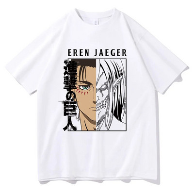 Anime Attack on Titan T Shirt AOT Eren Yeager Graphic Print Clothes Tops Fashion Plus Size Bavlnené tričko s krátkym rukávom pre ženy a mužov