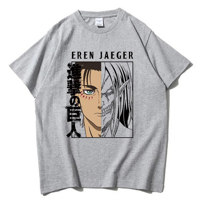 Anime Attack on Titan T Shirt AOT Eren Yeager Graphic Print Clothes Tops Fashion Plus Size Bavlnené tričko s krátkym rukávom pre ženy a mužov