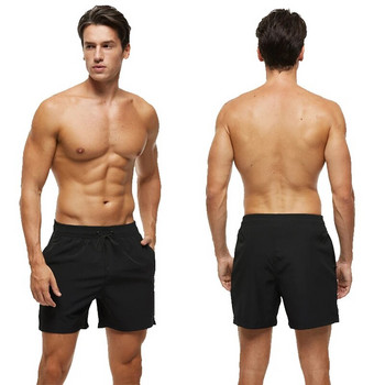 2024 Escatch Brand Летни едноцветни регулируеми талия Beach Board Swimming Shorts Мъжки със странични джобове Секси бански костюм за бягане