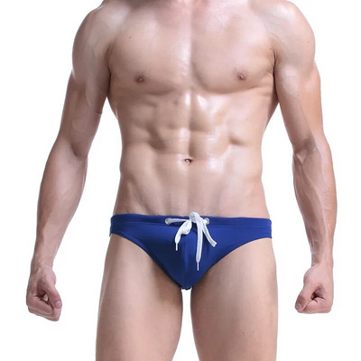 Costum de baie solid Slip bărbați Costum de baie sexy Trunchi de baie pentru baie Slip de baie Pantaloni scurți de plajă Sunga Bikini Gay Hot