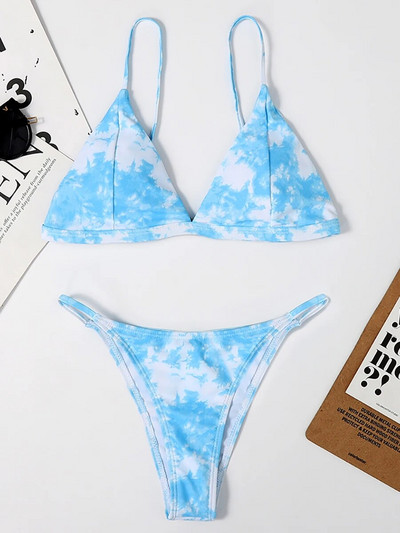 Bikini sexy 2023 Micro Costum de baie pentru femei Tie Dye Mini bikini tanga Seturi de înot brazilian pentru femei Costume de baie pentru femei Costume de baie