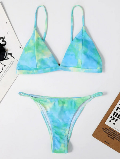 Bikini sexy 2023 Micro Costum de baie pentru femei Tie Dye Mini bikini tanga Seturi de înot brazilian pentru femei Costume de baie pentru femei Costume de baie