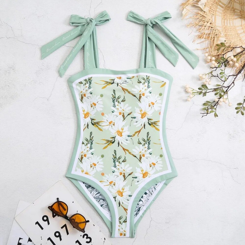 Nova jednodijelna odjeća s dvostranim printom i vintage kupaćim kostimom Kupaći kostim s zavojima Kupaći kostim za plivanje Ženska seksi odjeća za plažu Ženska odjeća