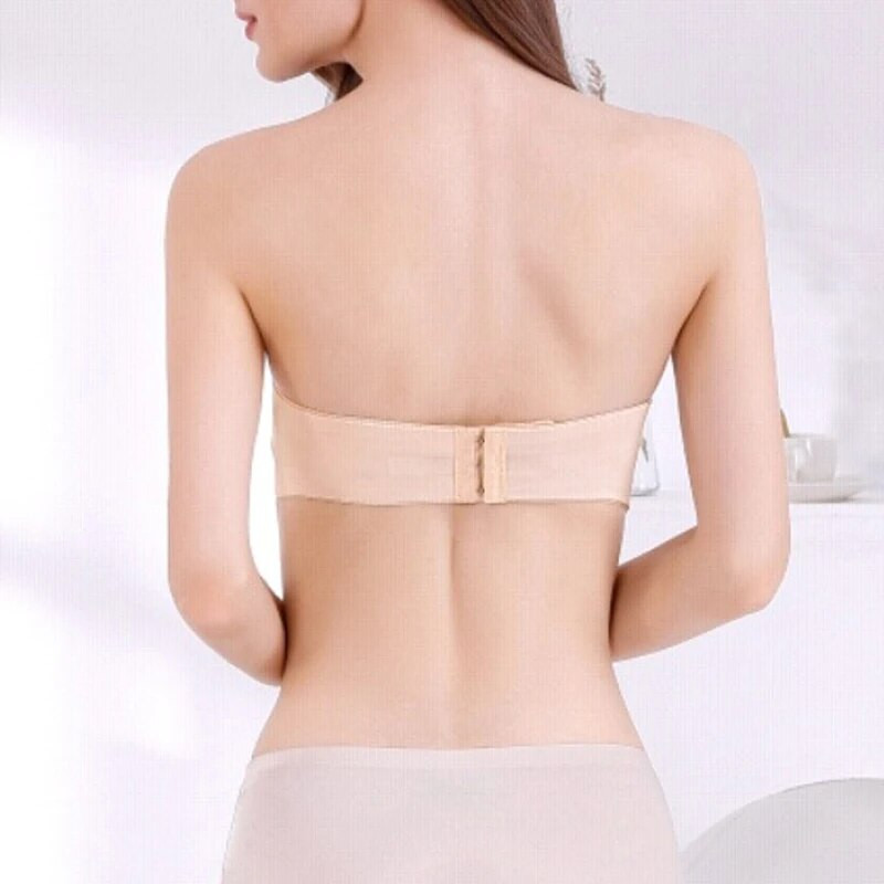 Qisin Moteriška liemenėlė be vielos Sexy Push Up, nematomos liemenėlės priekyje uždaromas apatinis trikotažas, skirtas moteriškoms liemenėlėms be petnešėlių, besiūlių apyrankių