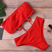 1 set costum de baie moale Set de bikini fără sârmă cu pernuță pentru piept Bikini divizat de vară pentru femei costum de baie de înot