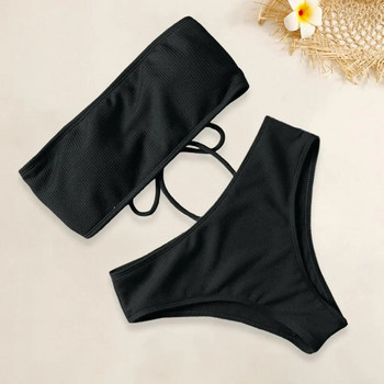 1 комплект мек бански костюм Без кабели Комплект бикини с подложка за гърдите Разделени бикини Летни дамски бански костюм Плувен