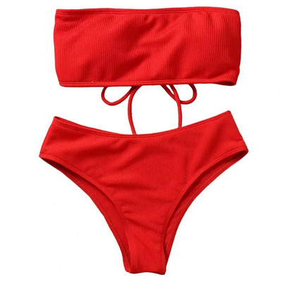 1 set costum de baie moale Set de bikini fără sârmă cu pernuță pentru piept Bikini divizat de vară pentru femei costum de baie de înot