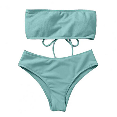 1 set costum de baie moale Set de bikini fără sârmă cu pernuță pentru piept Bikini divizat de vară pentru femei costum de baie de înot