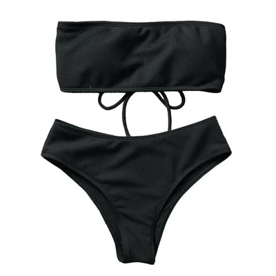 1 set costum de baie moale Set de bikini fără sârmă cu pernuță pentru piept Bikini divizat de vară pentru femei costum de baie de înot