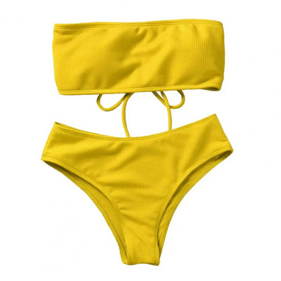 1 set costum de baie moale Set de bikini fără sârmă cu pernuță pentru piept Bikini divizat de vară pentru femei costum de baie de înot