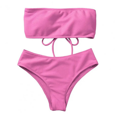 1 set costum de baie moale Set de bikini fără sârmă cu pernuță pentru piept Bikini divizat de vară pentru femei costum de baie de înot