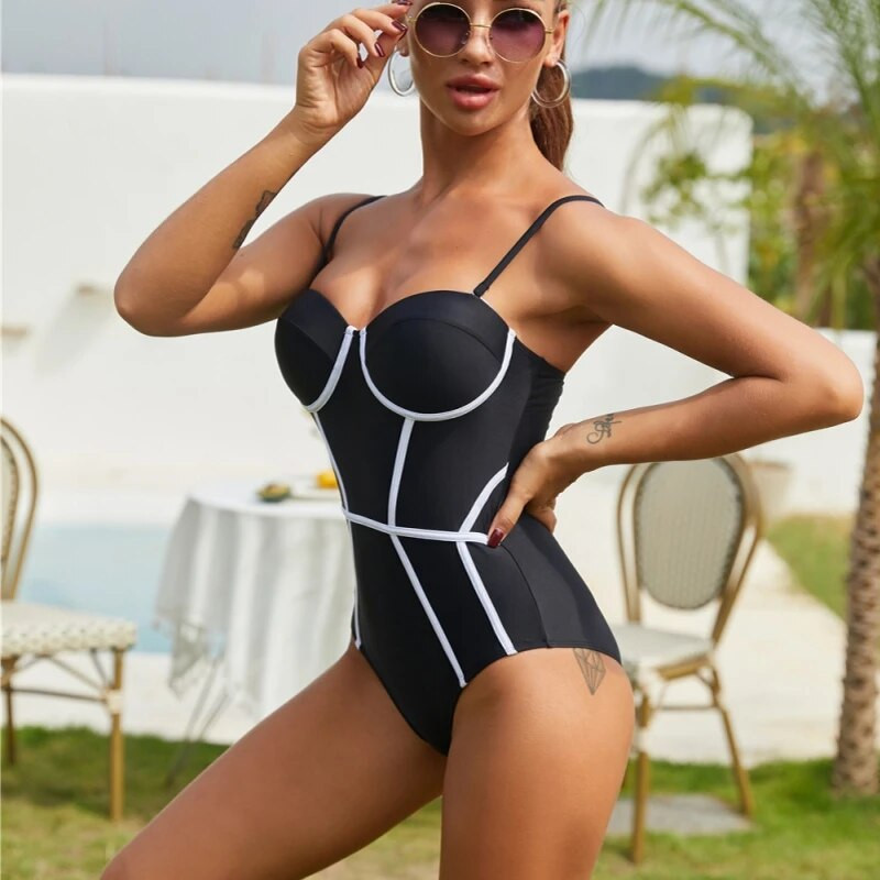 2024. Crni bikini kupaći kostim Kupaći kostimi Seksi ženski boemski kupaći kostimi Podstavljeni kupaći kostim Brazilski ljetni odmor za žene