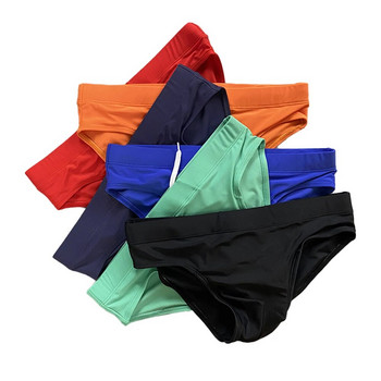 Нови мъжки едноцветни плувни гащи Европа Америка Модни секси бански шорти с ниска талия Летни бикини за плажно сърфиране Бързосъхнещи