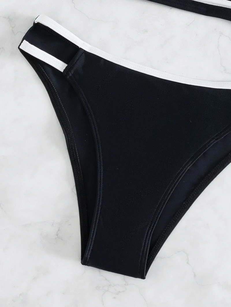 Μπικίνι 2024 New Block Μαγιό One Shoulder Γυναικείο μαγιό Γυναικείο Σετ μπικίνι δύο τεμαχίων μπικίνι