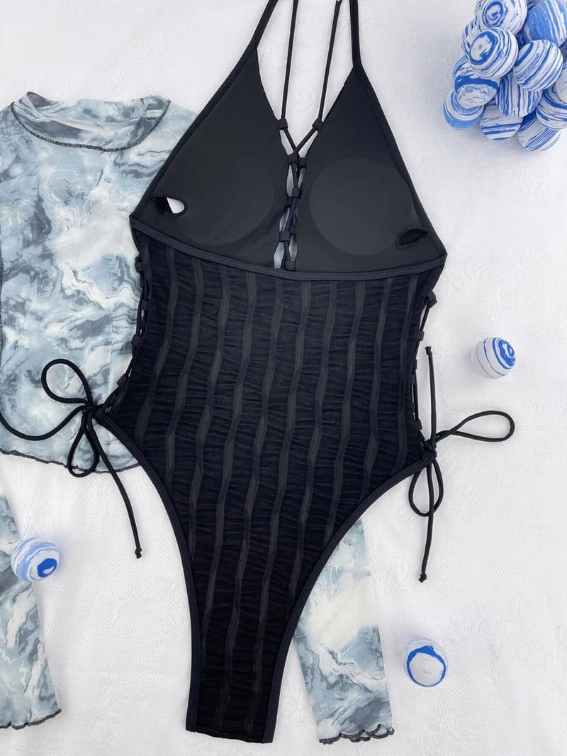 Seksi jednodijelni kupaći kostim za žene 2024. Jednodijelni kupaći kostim za plažu s izdubljenim križnim zavojem Monokini za kontrolu trbuščića