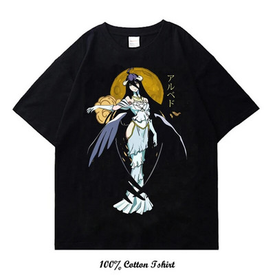 Majica kratkih rukava s japanskim animeom Overlord, vintage moda, velika pamučna majica s okruglim izrezom i kratkim rukavima, žene, muškarci