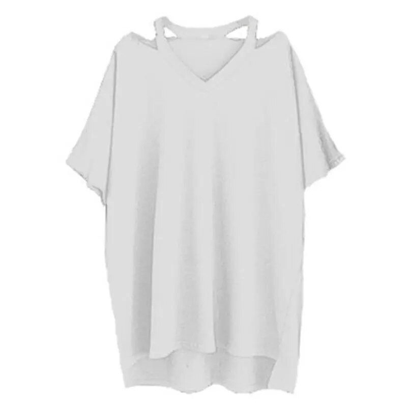 Plus Size 7XL 150KG Tricou mare pentru femei Top negru Tricou largi Tricou de vară Tricou pentru femei cu decolteu în V