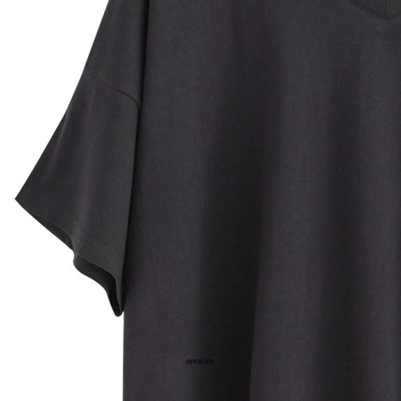 Plus Size 7XL 150KG Tricou mare pentru femei Top negru Tricou largi Tricou de vară Tricou pentru femei cu decolteu în V
