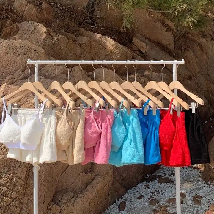 2023, novi modni ženski bikini ručnik, jednobojni kupaći kostim bez leđa, kratke hlače s elastičnim strukom, trodijelni vrući proljetni kupaći kostim