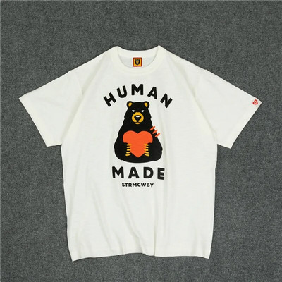 Kanye666 HUMAN MADE Harajuku Pamuk Cartoon Opuštena ulična odjeća Ležerne majice velikih veličina Jeftina ženska odjeća Majica kratkih rukava Unisex