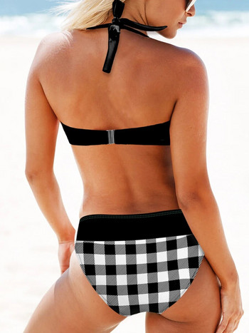 Halter Dot Bikinis 2024 Γυναικεία μαγιό Ψηλόμεση Push Up Μαγιό Γυναικεία ρούχα παραλίας Καλοκαιρινό μαγιό λουόμενοι