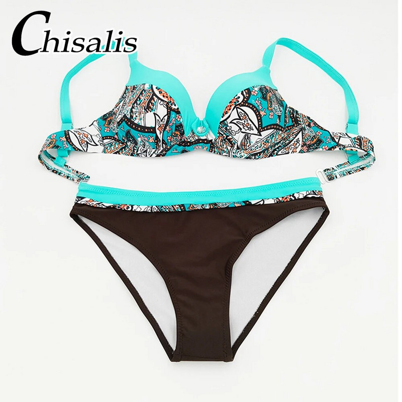 Seksi kupaći kostim s printom Ženski bikini 2023 Jednobojni Push Up kupaći kostimi Ženski bikini set brazilskih bikinija Odjeća za plažu Kupaći kostim za plivanje