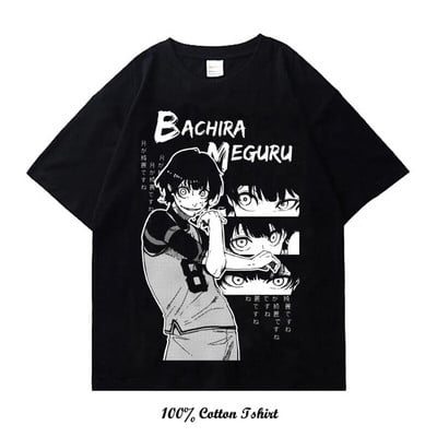 Kék Lock Anime póló Nyári Grafikus nyomtatási Ruházat Alkalmi divat Nagy méretű pamut nyakú póló Női Férfi