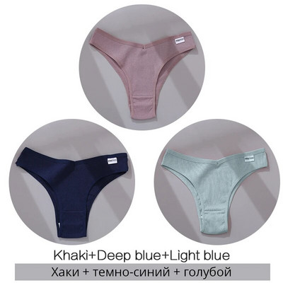 3 ks/sada bavlnených dámskych nohavičiek, sexy nízkopásmové nohavičky, dámske bezšvové spodné prádlo, priedušné spodky pre dievčatá, veľkosť M-XL