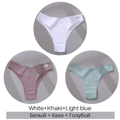 3 ks/sada bavlnených dámskych nohavičiek, sexy nízkopásmové nohavičky, dámske bezšvové spodné prádlo, priedušné spodky pre dievčatá, veľkosť M-XL