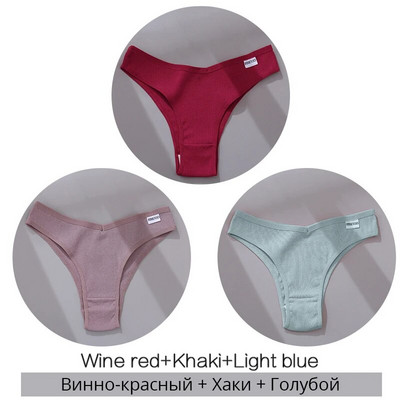 3 ks/sada bavlnených dámskych nohavičiek, sexy nízkopásmové nohavičky, dámske bezšvové spodné prádlo, priedušné spodky pre dievčatá, veľkosť M-XL