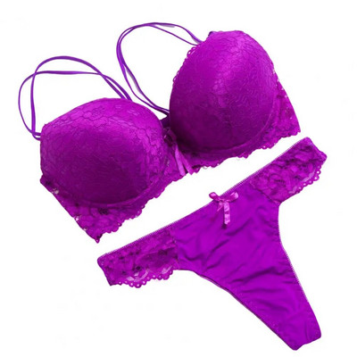 2 kom/komplet Push up komplet grudnjaka velike veličine Ženski seksi čipkani cvjetni vez Komplet ženskog donjeg rublja Grudnjak i gaćice