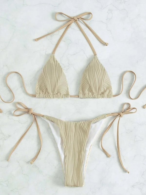 Rinabe seksi bikini 2024 kupaći kostim Ženski jednobojni bikini Feminino kupaći kostim Bikini set sa žicom Kupaći kostim Ženski bikini Odjeća za plažu