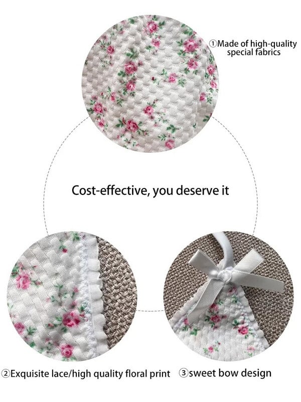 Miyouj gėlių rašto bikinio rinkinys, baltos spalvos maudymosi kostiumėlis, moteriškas, seksualus bikinis, mikro dirželis, paplūdimio apranga Trikampis maudymosi kostiumėlis Bikini