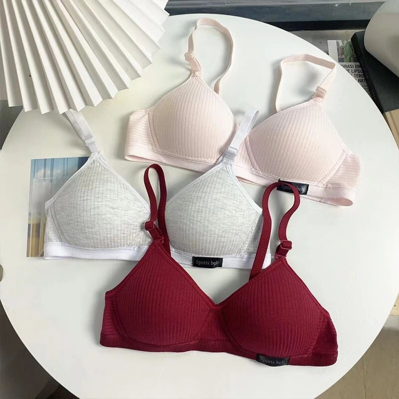 Γυναικεία Βαμβακερά Σουτιέν Δωρεάν Εσώρουχα για Γυναικεία Απαλά Αναπνεύσιμα Αθλητικά Καθημερινά Εσώρουχα για Νεαρή Γυναικεία Σουτιέν BANNIROU