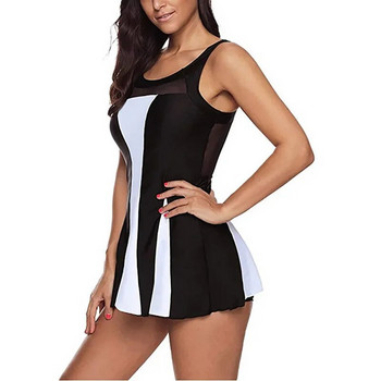 2024 Нов секси бански костюм Tankini Дамски бански костюм с големи размери Mujer Patchwork Mesh Bikini with Shorts Large Swimwear