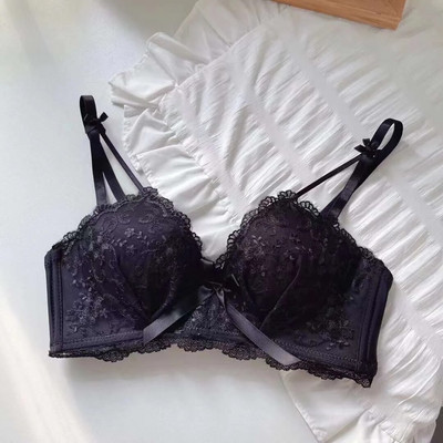 Megereszkedett Bralette Mujer varrat nélküli női melltartók Szexi fehérnemű koreai Push Up melltartó melltartó fekete fehérnemű Aranyos koreai stílus